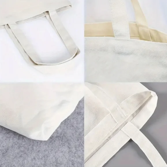 White Tote Bag with Humorous Print - Picture 2 of 2